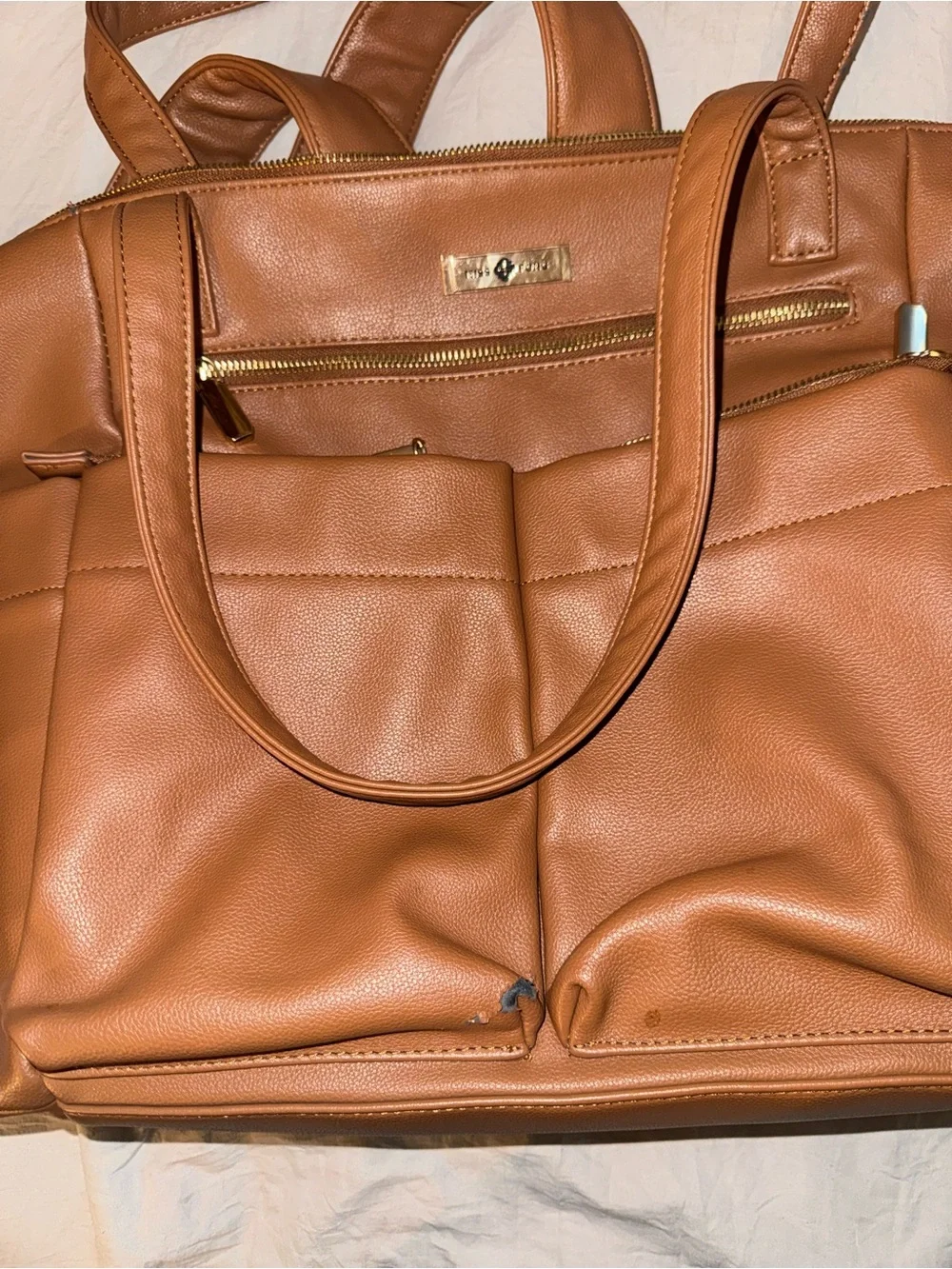 Tan Vegan Leather Tote Bag